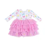 Angel Dear Balloon Animals Pink - Twirly L/S Layered Tulle Dress