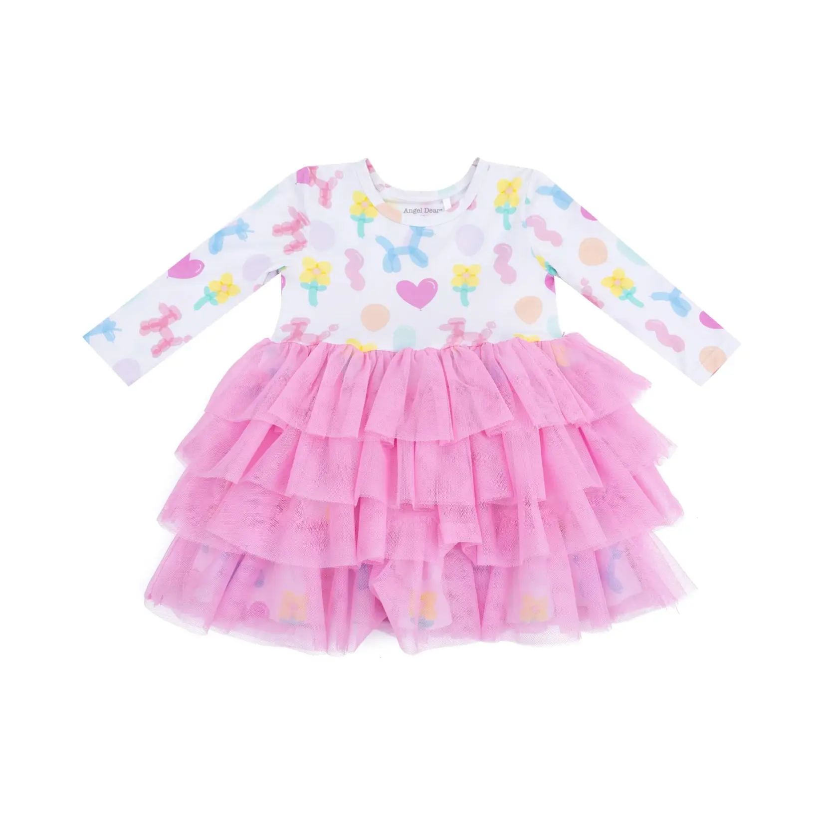 Angel Dear Balloon Animals Pink - Twirly L/S Layered Tulle Dress