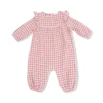 Angel Dear Rose Pink Plaid - Ruffle Sleeve Romper