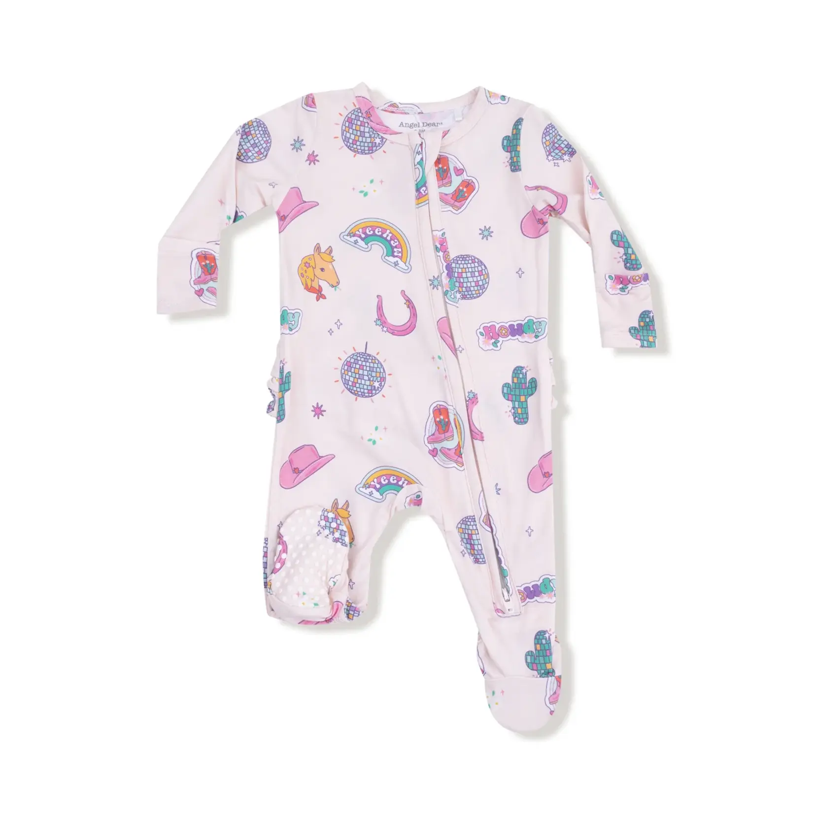 Angel Dear Disco Cowgirl  - 2 Way Zipper Ruffle Back Footie