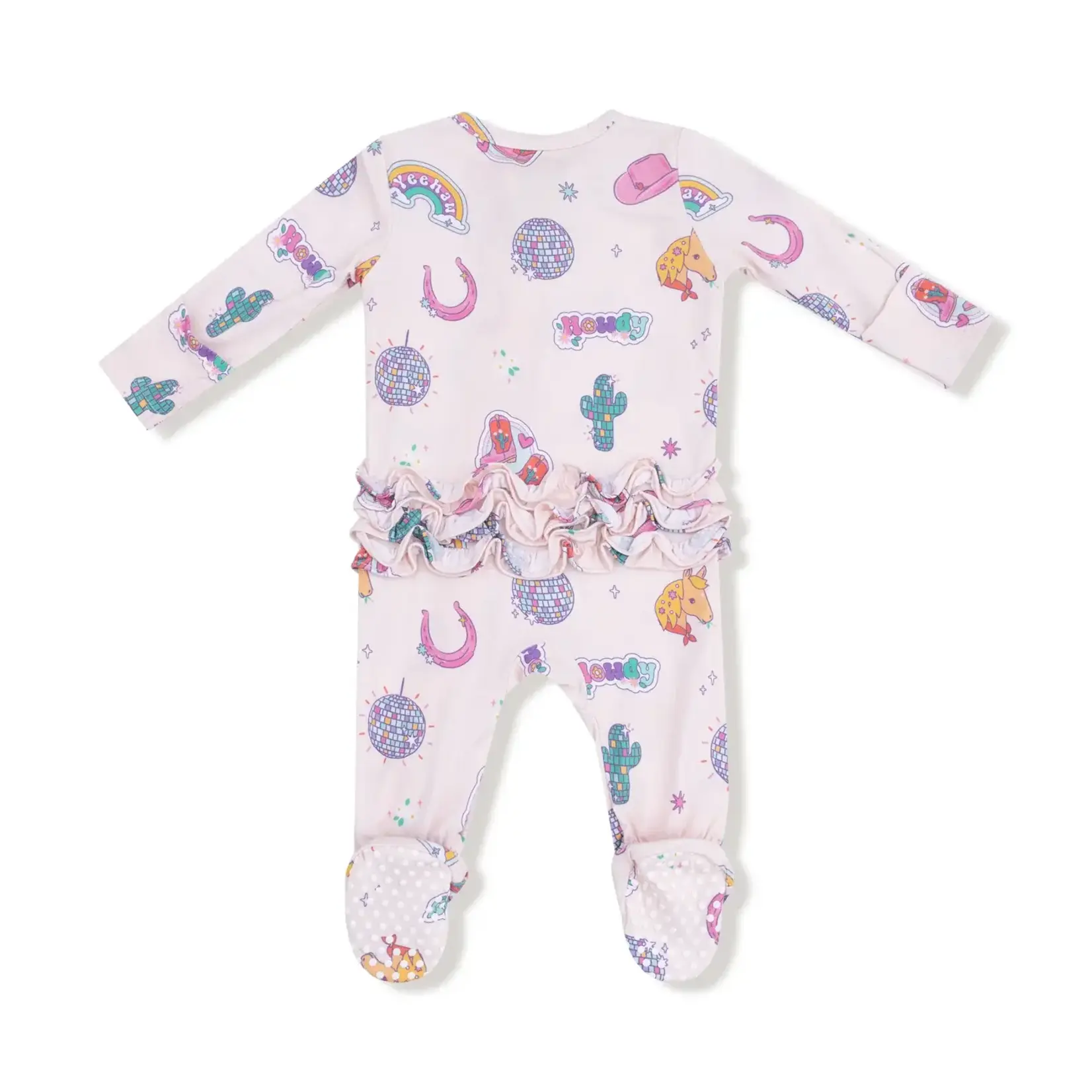 Angel Dear Disco Cowgirl  - 2 Way Zipper Ruffle Back Footie