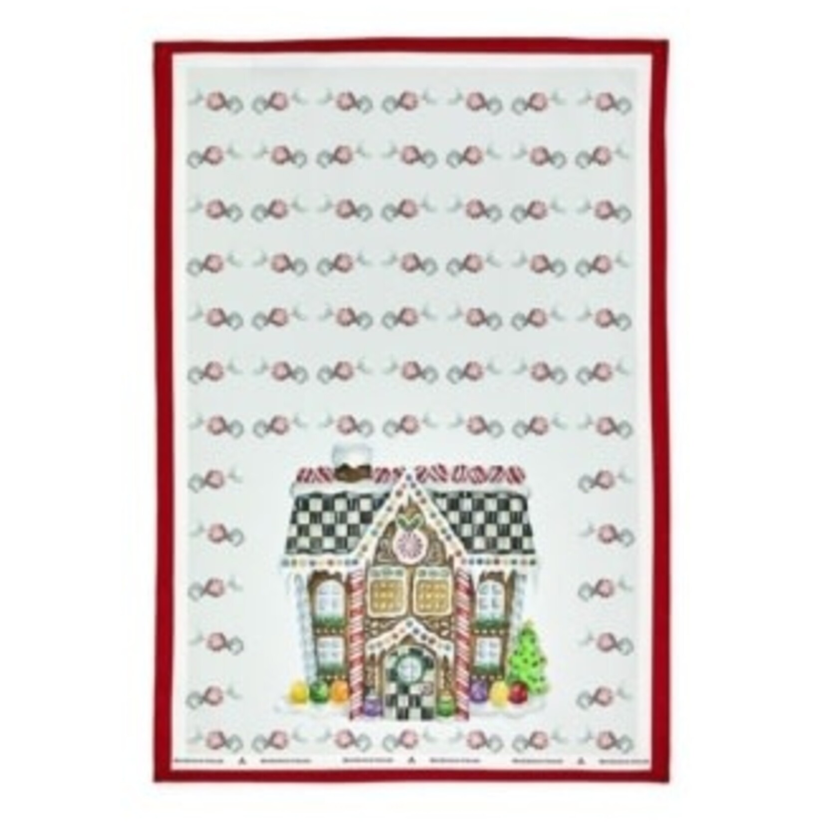 MacKenzie-Childs gingerbread house dish towel