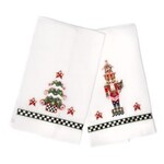 MacKenzie-Childs nutcracker & tree guest towels, set of 2