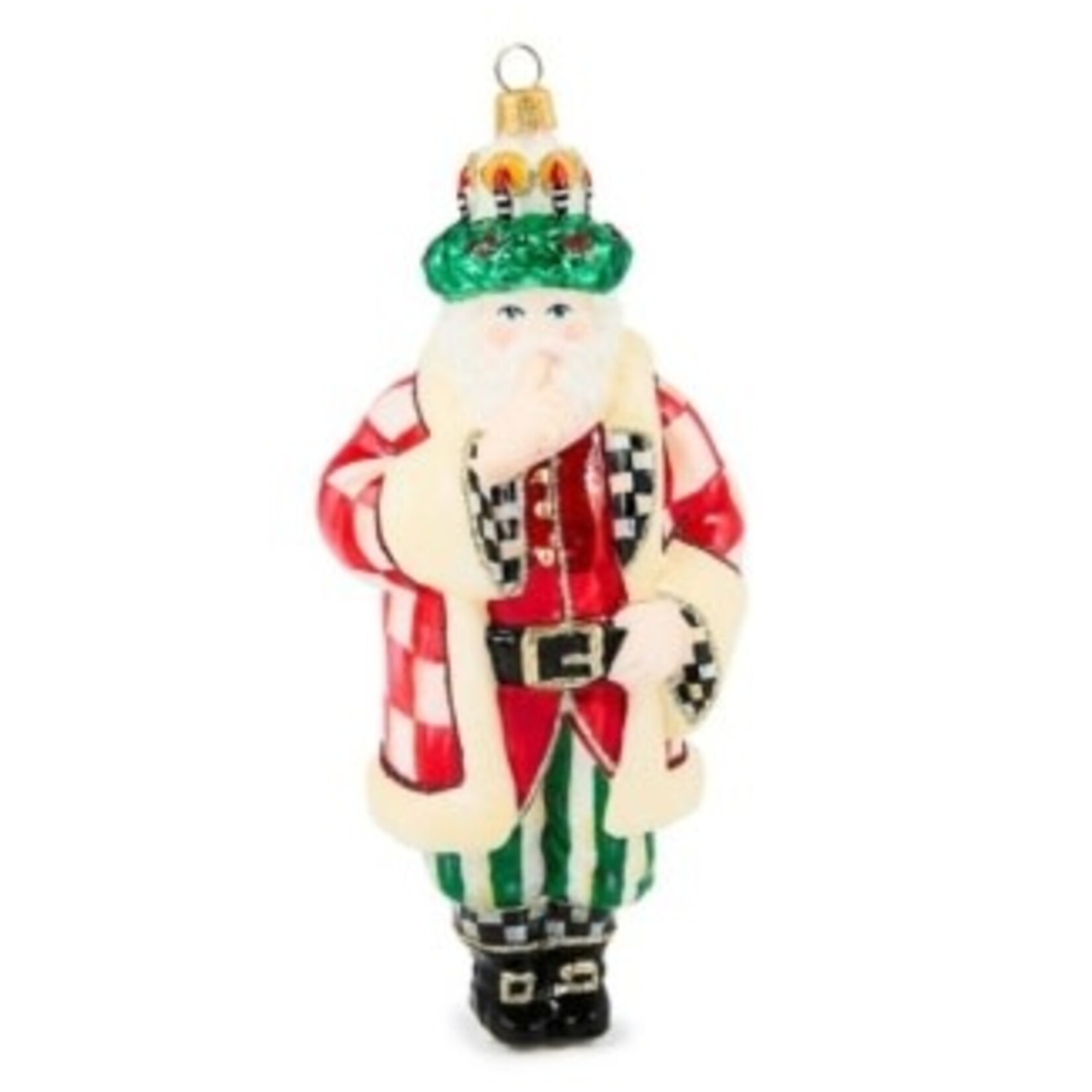 MacKenzie-Childs check it out santa lucia glass ornament