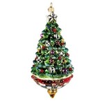 MacKenzie-Childs tree spinning top glass ornament