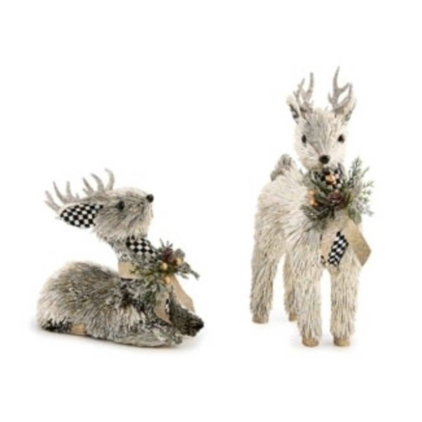 MacKenzie-Childs courtly noel metallic deer, set of 2