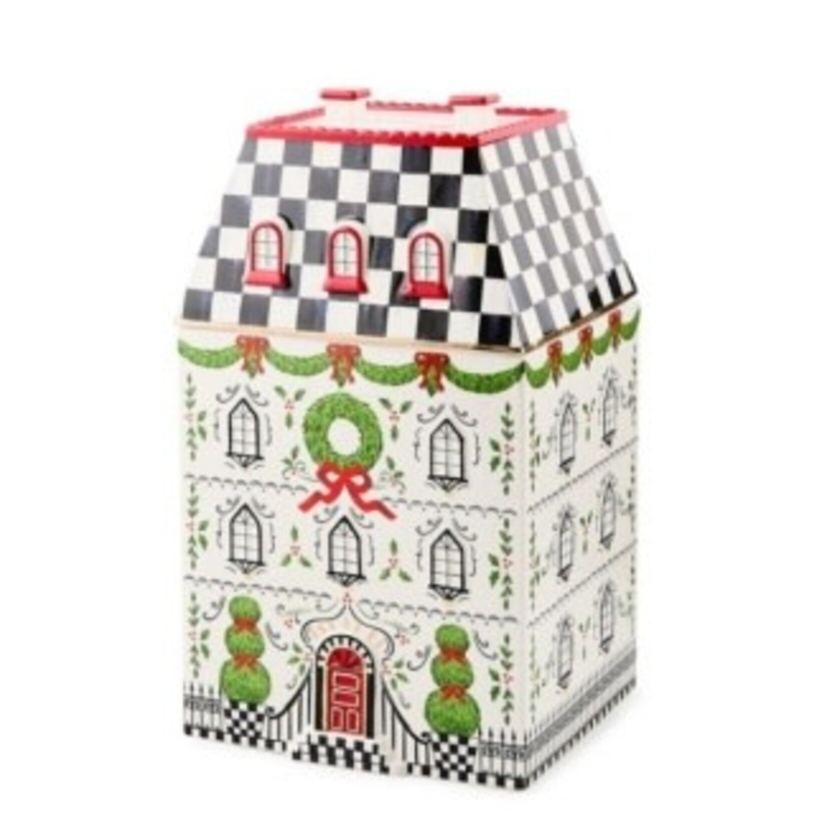 MacKenzie-Childs holly village cookie jar