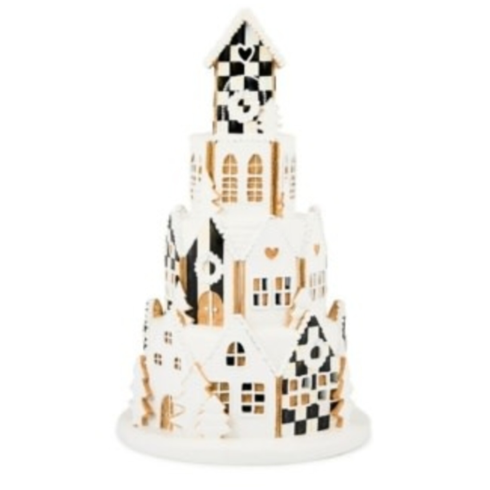 MacKenzie-Childs gingerbread round illuminated village