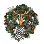 MacKenzie-Childs farmhouse deer illuminated 26" wreath