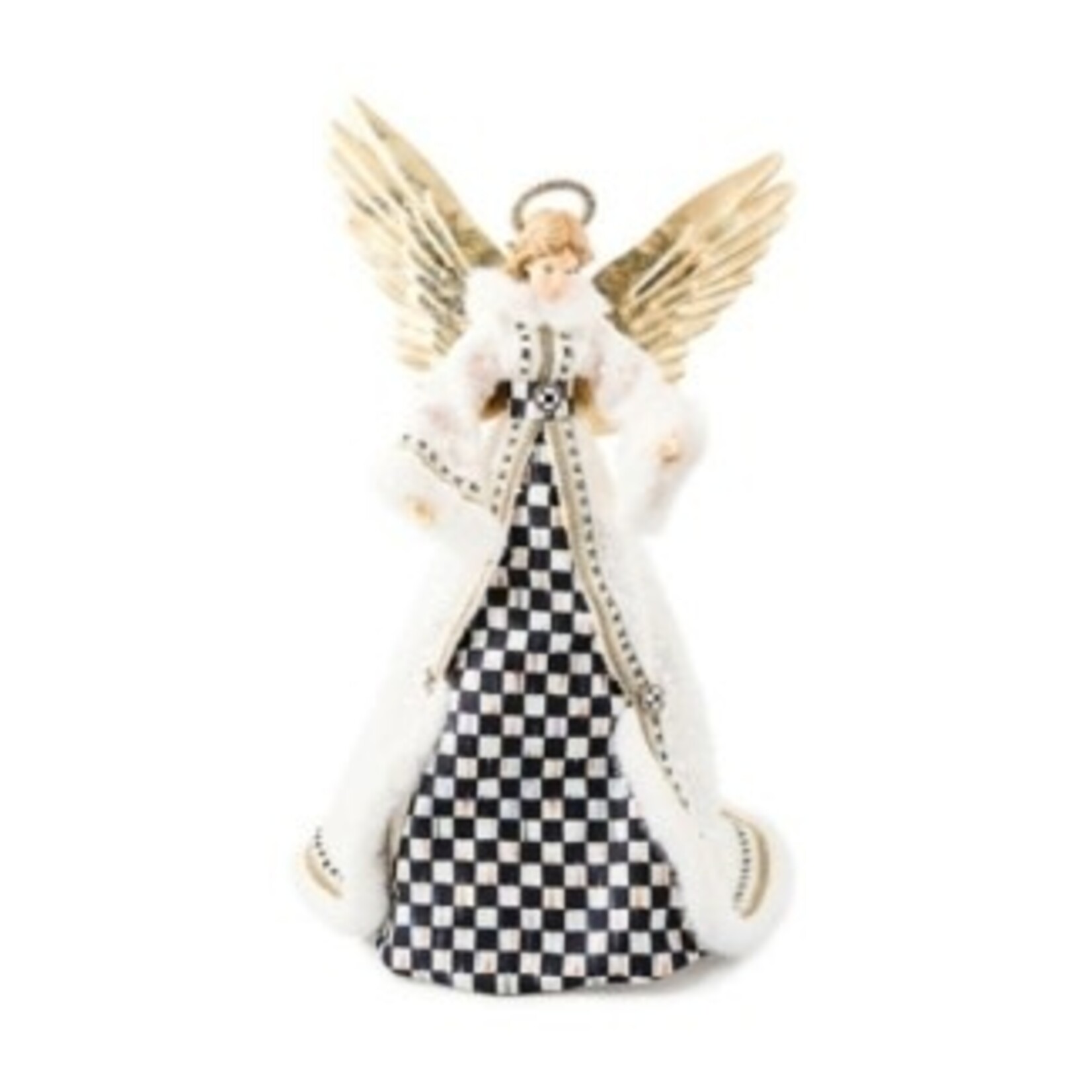 MacKenzie-Childs courtly noel fabric angel tree topper