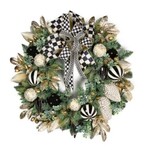 MacKenzie-Childs courtly noel illuminated 26" wreath