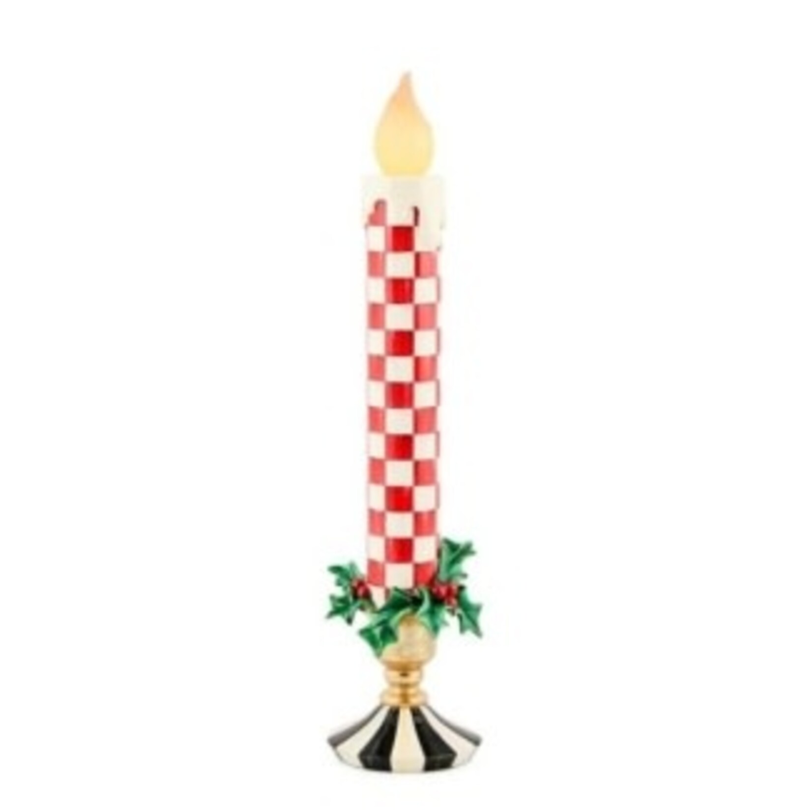 MacKenzie-Childs check it out red illuminated retro candle