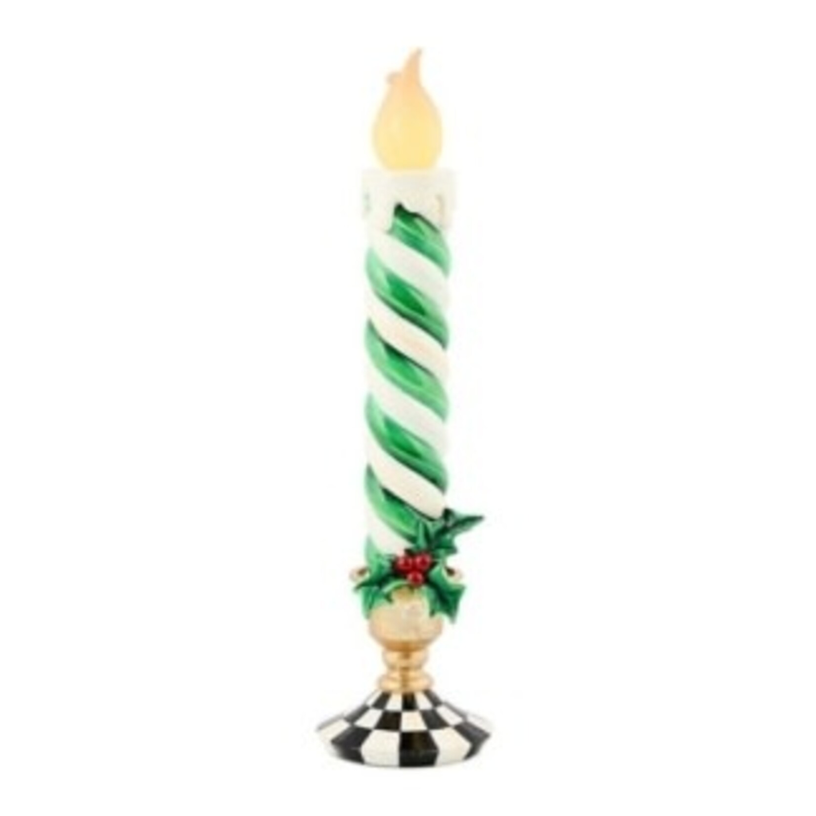MacKenzie-Childs check it out green illuminated retro candle