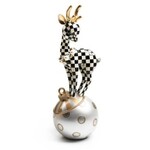 MacKenzie-Childs courtly check gold deary deer on ornament