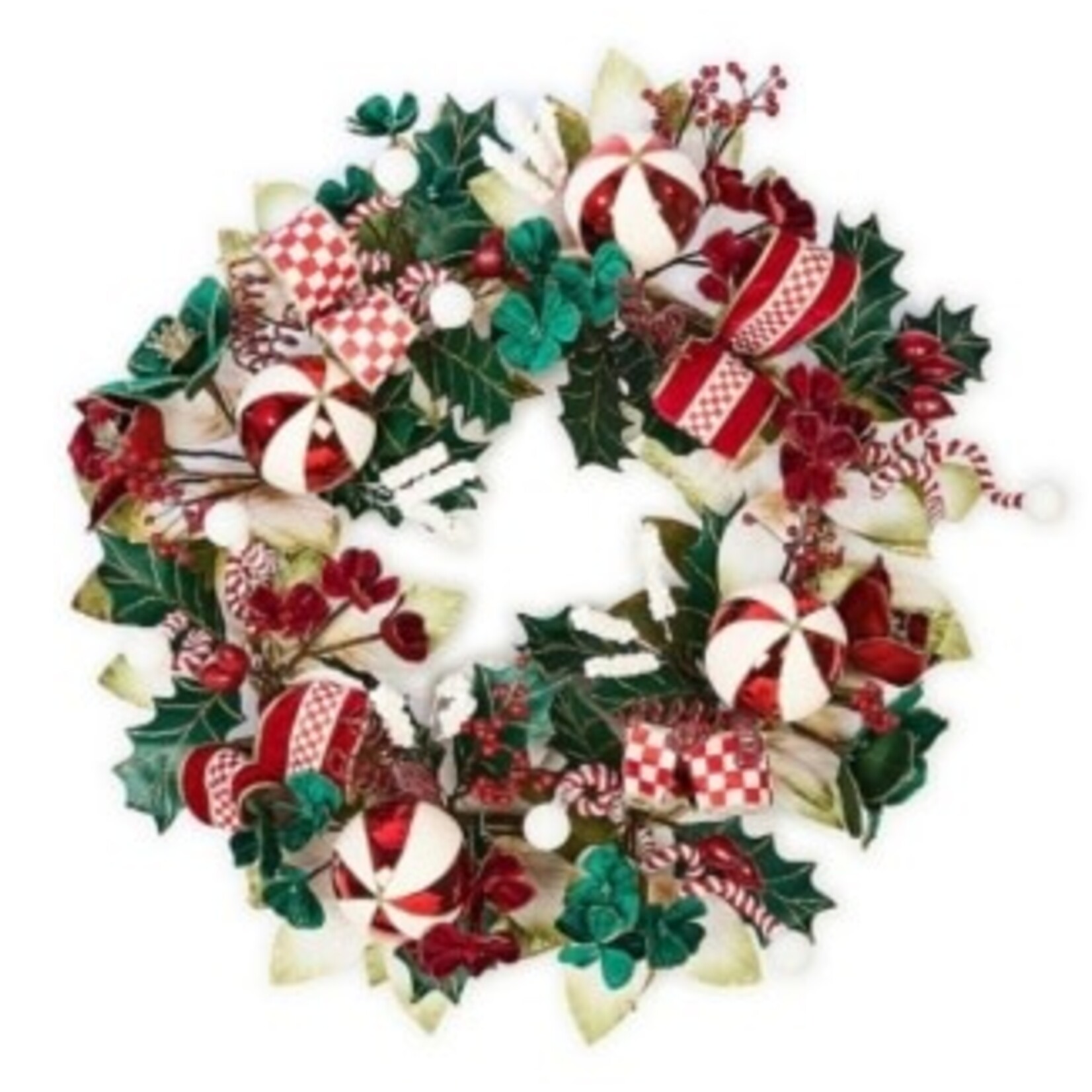 MacKenzie-Childs holly christmas 26" wreath