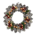 MacKenzie-Childs holly pinecone 16" wreath