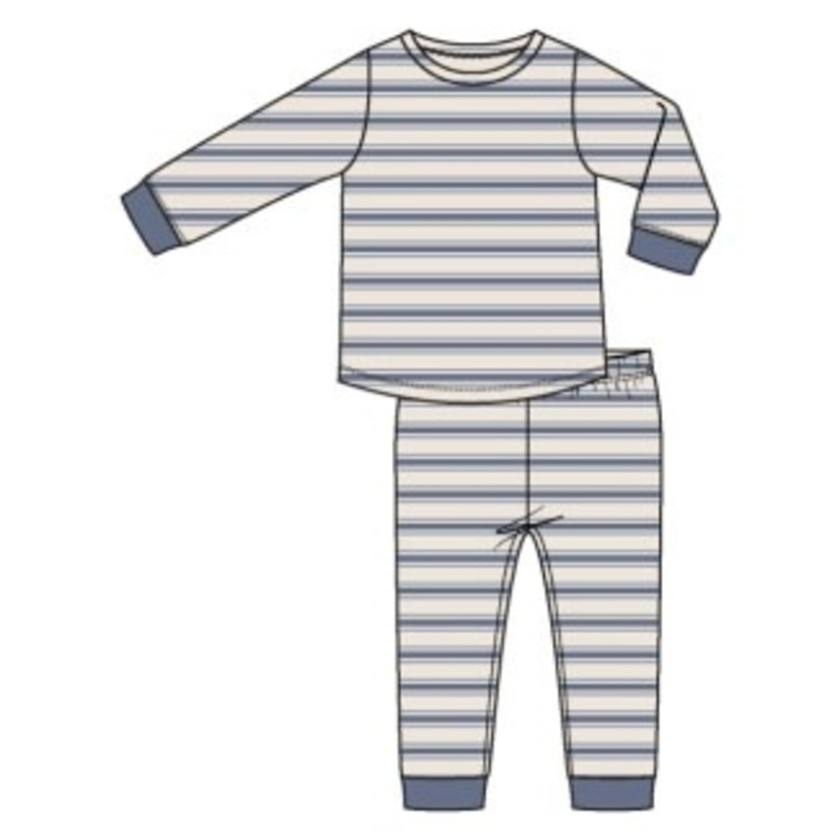 Angel Dear Vintage Stripe - Blue - L/S Loungewear Set
