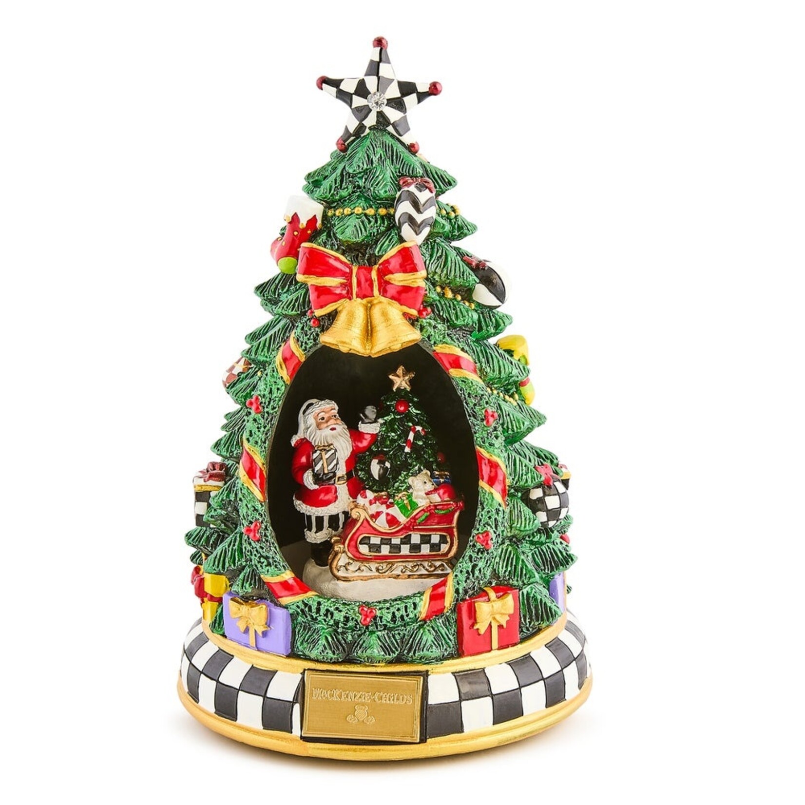 MacKenzie-Childs courtly christmas tree & santa musical display