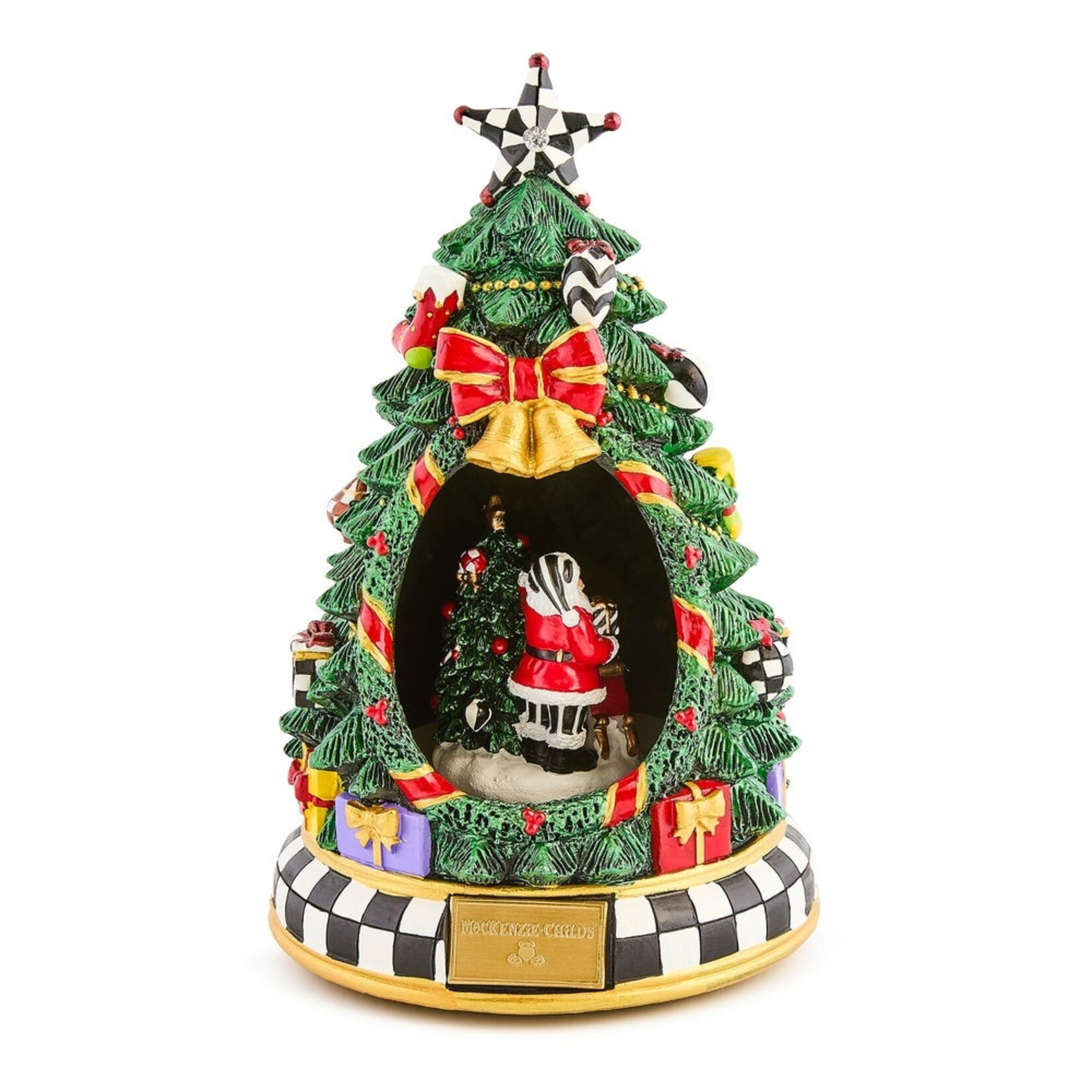 MacKenzie-Childs courtly christmas tree & santa musical display