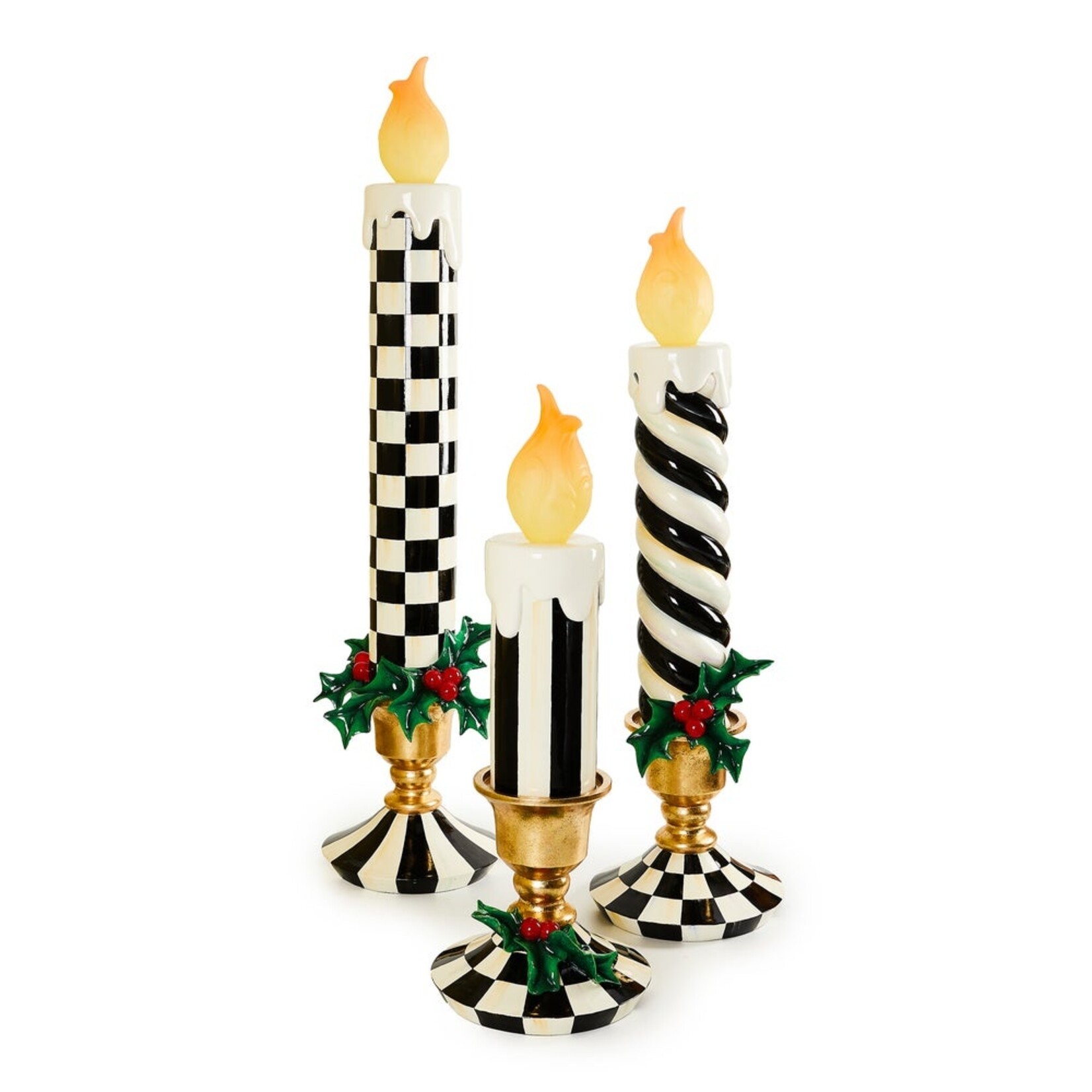 MacKenzie-Childs courtly illuminated medium trophy candle