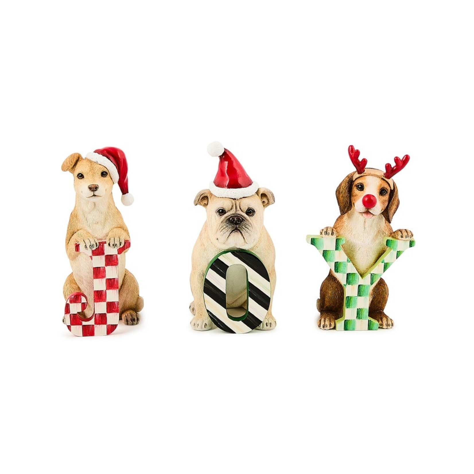 MacKenzie-Childs check it out joy dog figurine set