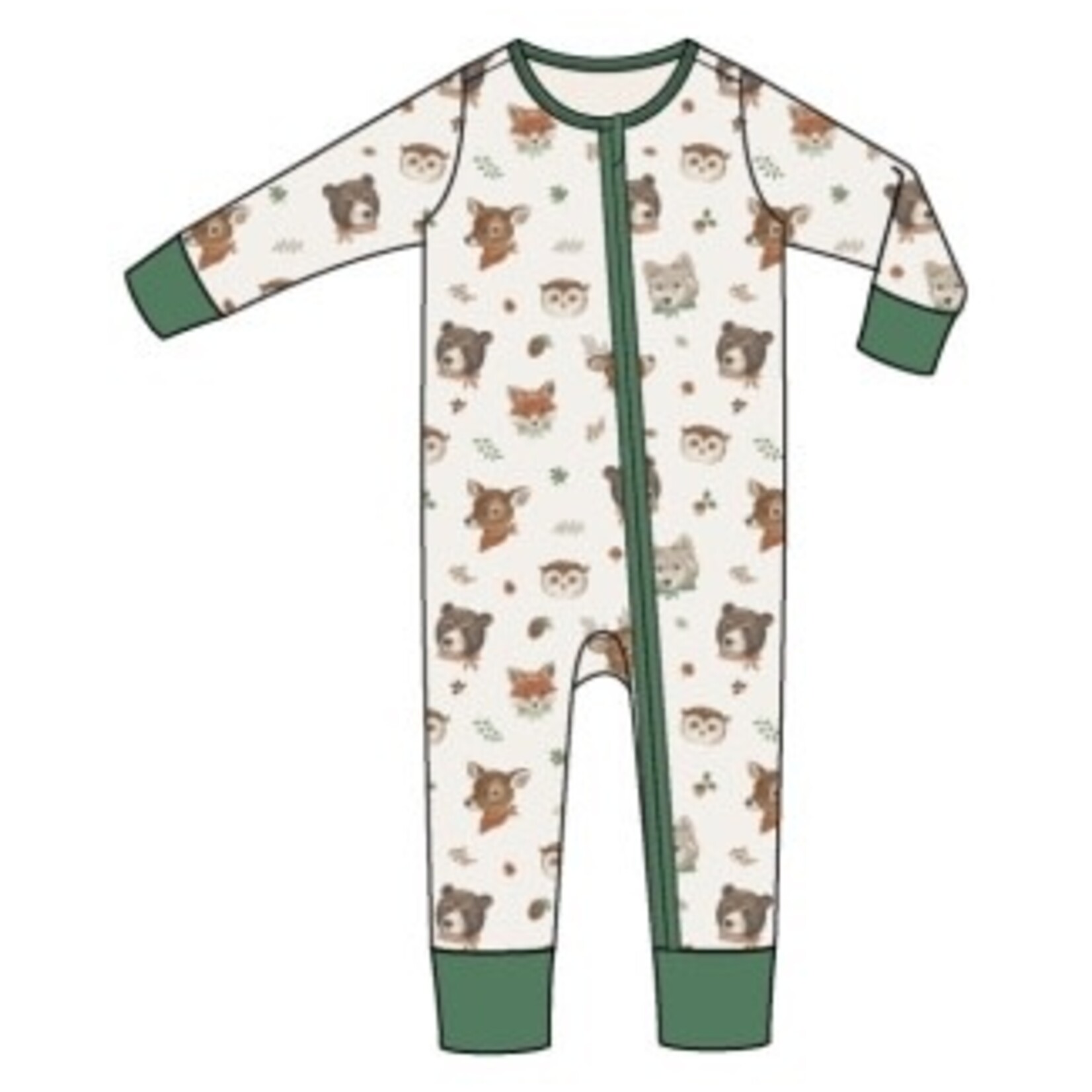 Angel Dear Woodland Animal Faces - 2 Way Zipper Romper