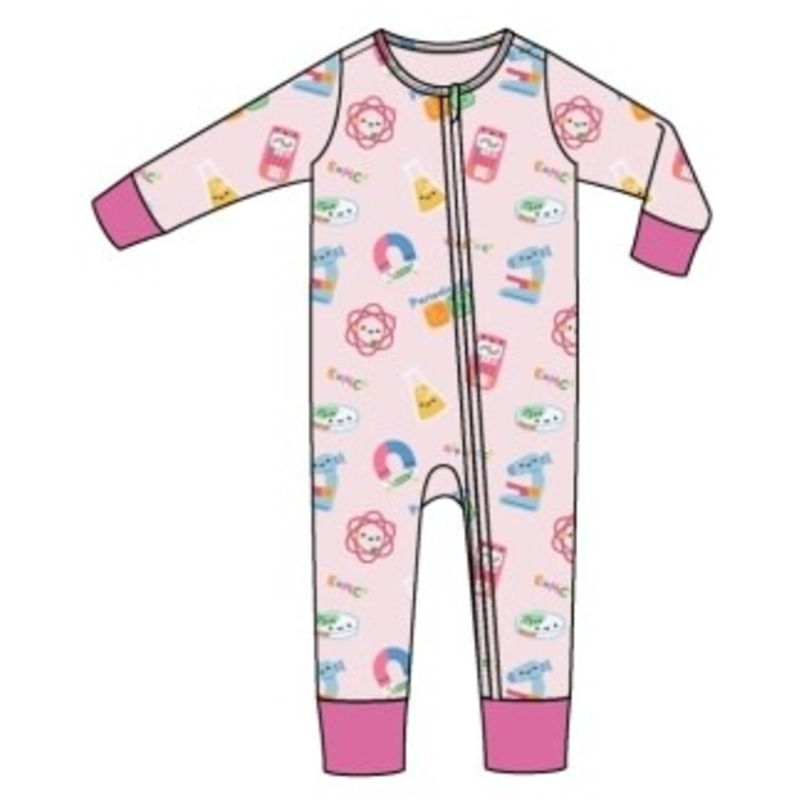 Angel Dear Future Scientist - Pink - 2 Way Zipper Romper