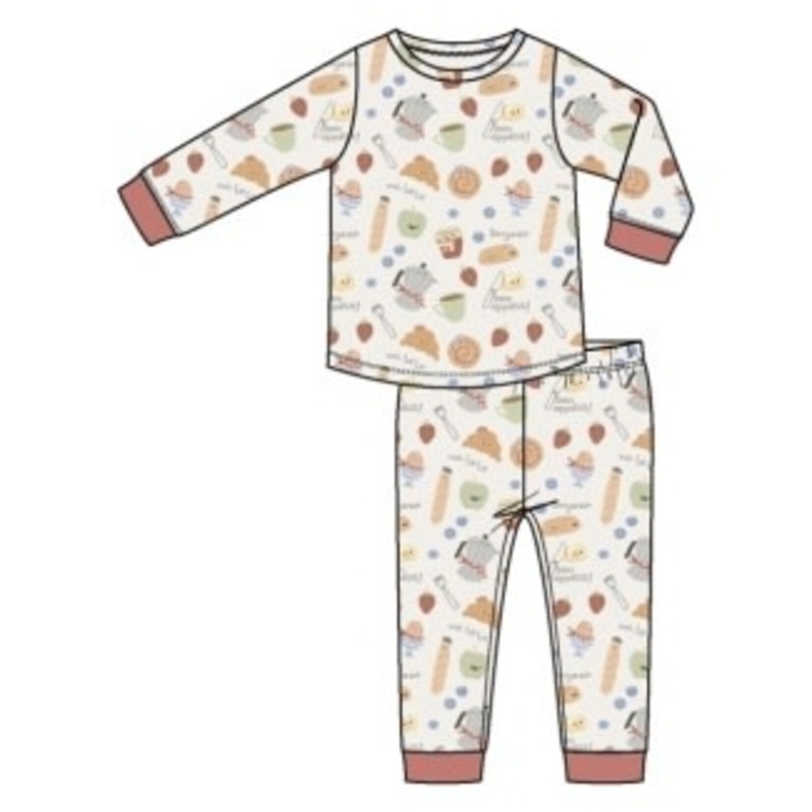 Angel Dear Bonjour Breakfast - L/S Loungewear Set
