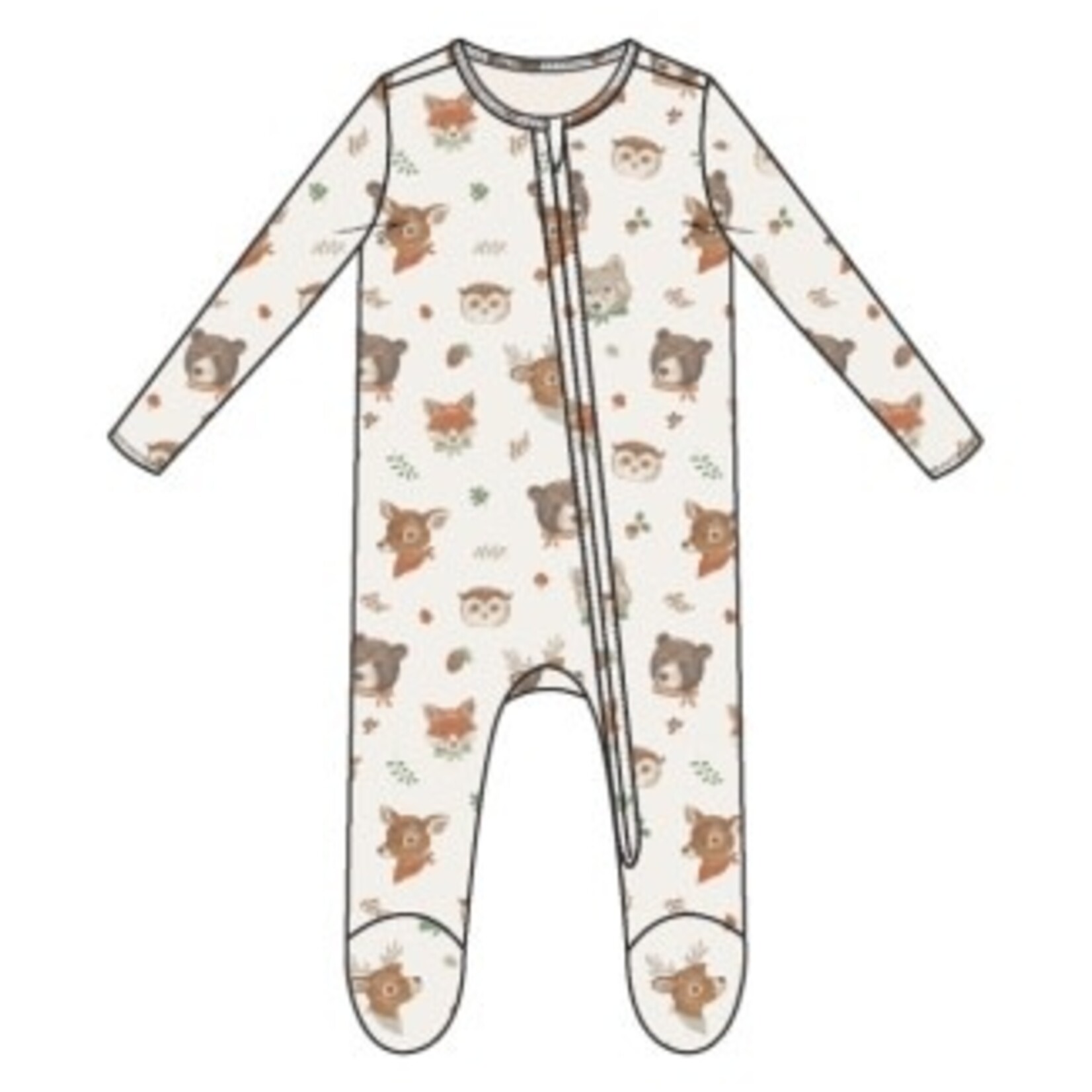 Angel Dear Woodland Animal Faces - 2 Way Zipper Footie