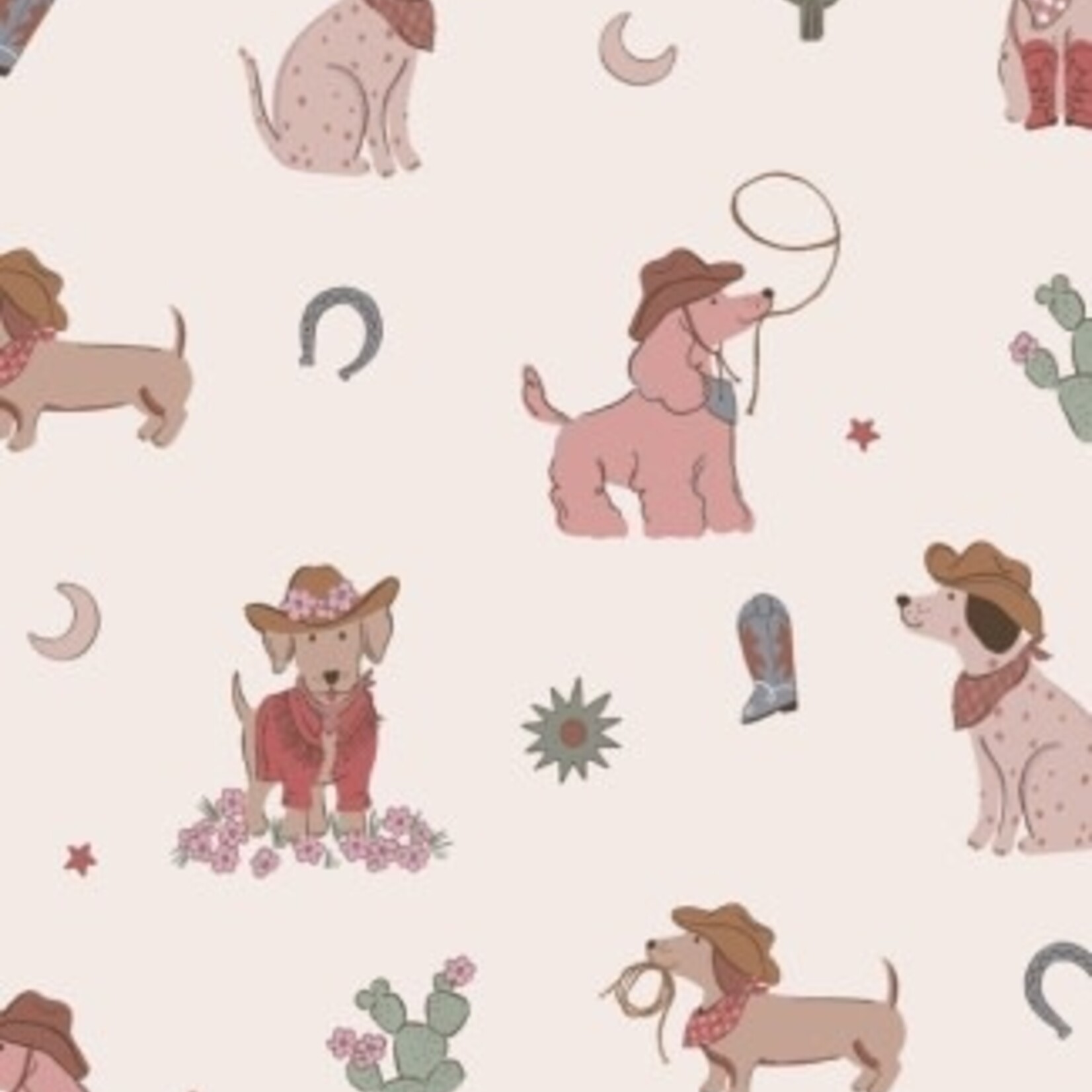 Angel Dear Cowgirl Dogs  - 2 Way Zipper Ruffle Back Footie