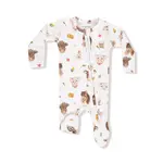 Angel Dear Vintage Baby Farm Animals - 2 Way Zipper Footie