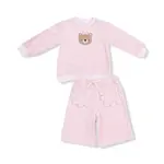 Angel Dear Velour Teddy Bear - L/S Oversized Shirt w/ Petal Pocket + Wide Leg Pant