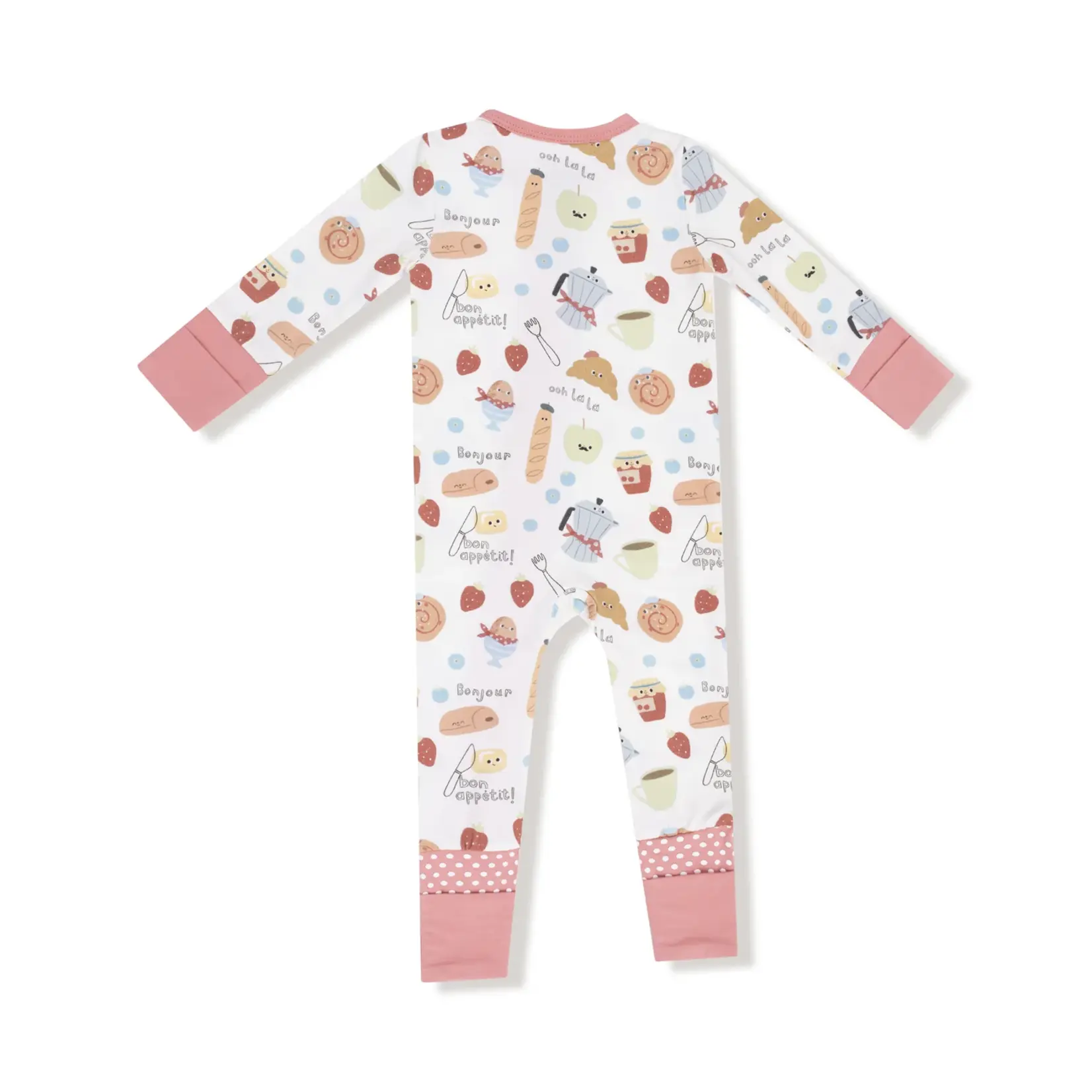 Angel Dear Bonjour Breakfast - 2 Way Zipper Romper