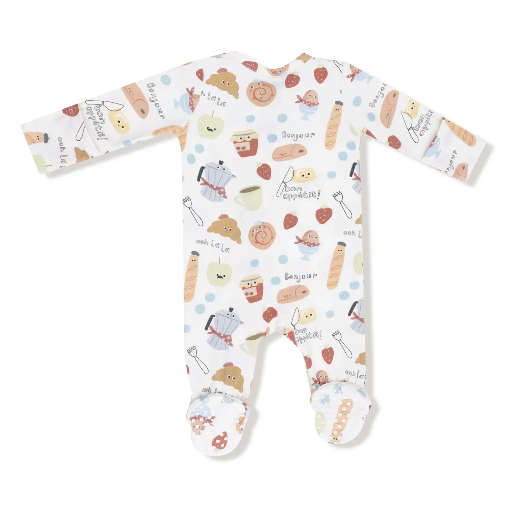 Angel Dear Bonjour Breakfast - 2 Way Zipper Footie