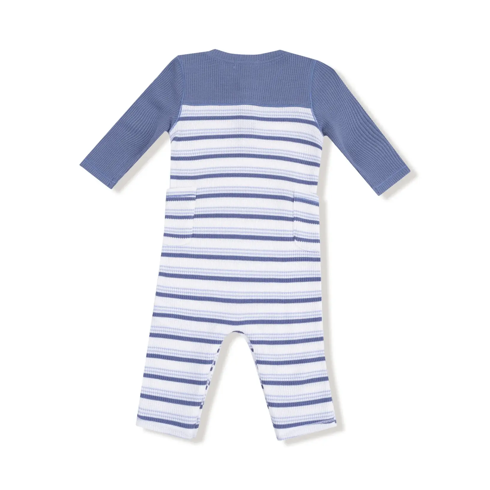 Angel Dear Vintage Stripe - Blue - Romper W/ Contrast Sleeves