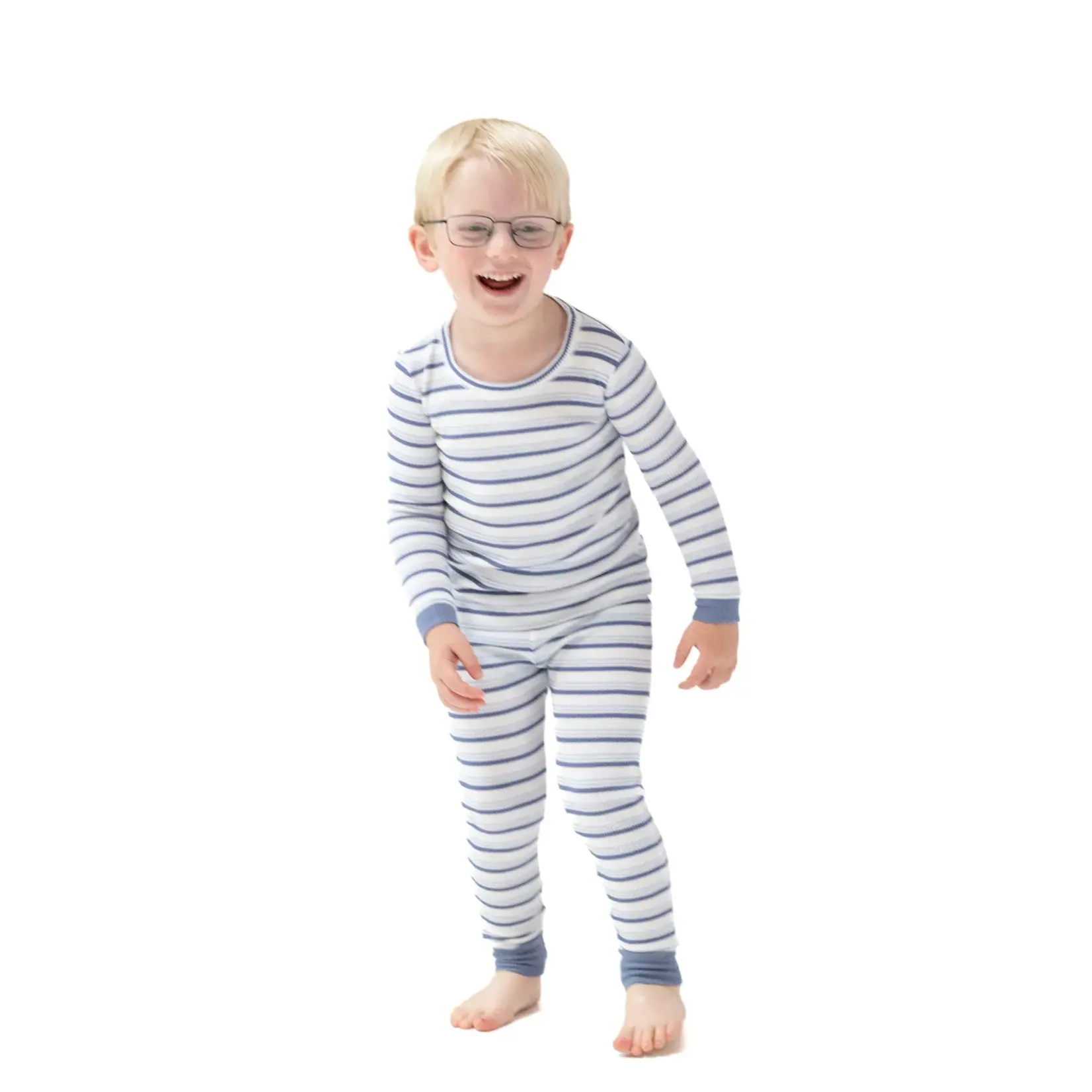 Angel Dear Vintage Stripe - Blue - L/S Loungewear Set