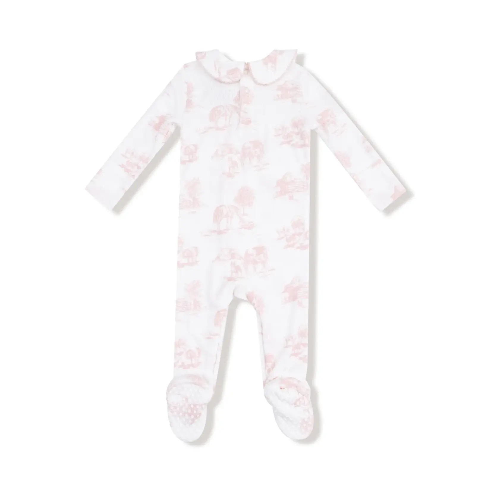 Angel Dear Farm Toile - Pink - Peter Pan 2 Way Zipper Footie