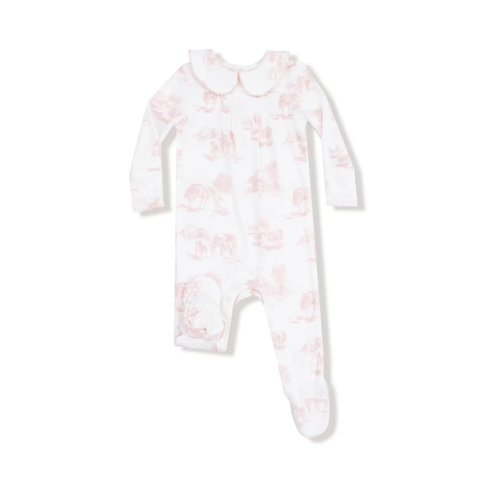 Angel Dear Farm Toile - Pink - Peter Pan 2 Way Zipper Footie