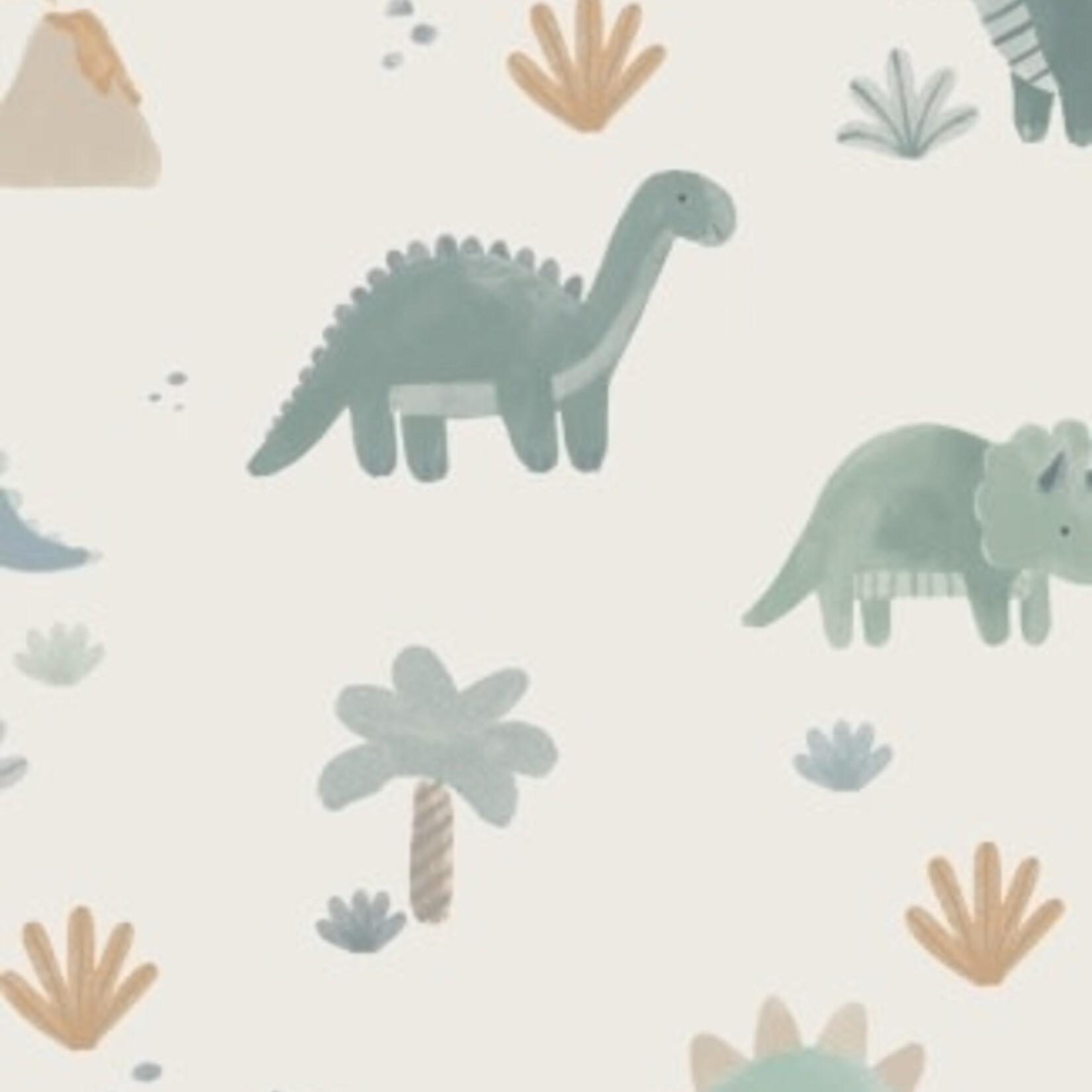 Angel Dear Soft Dinos - French Terry- Green - Uni Romper