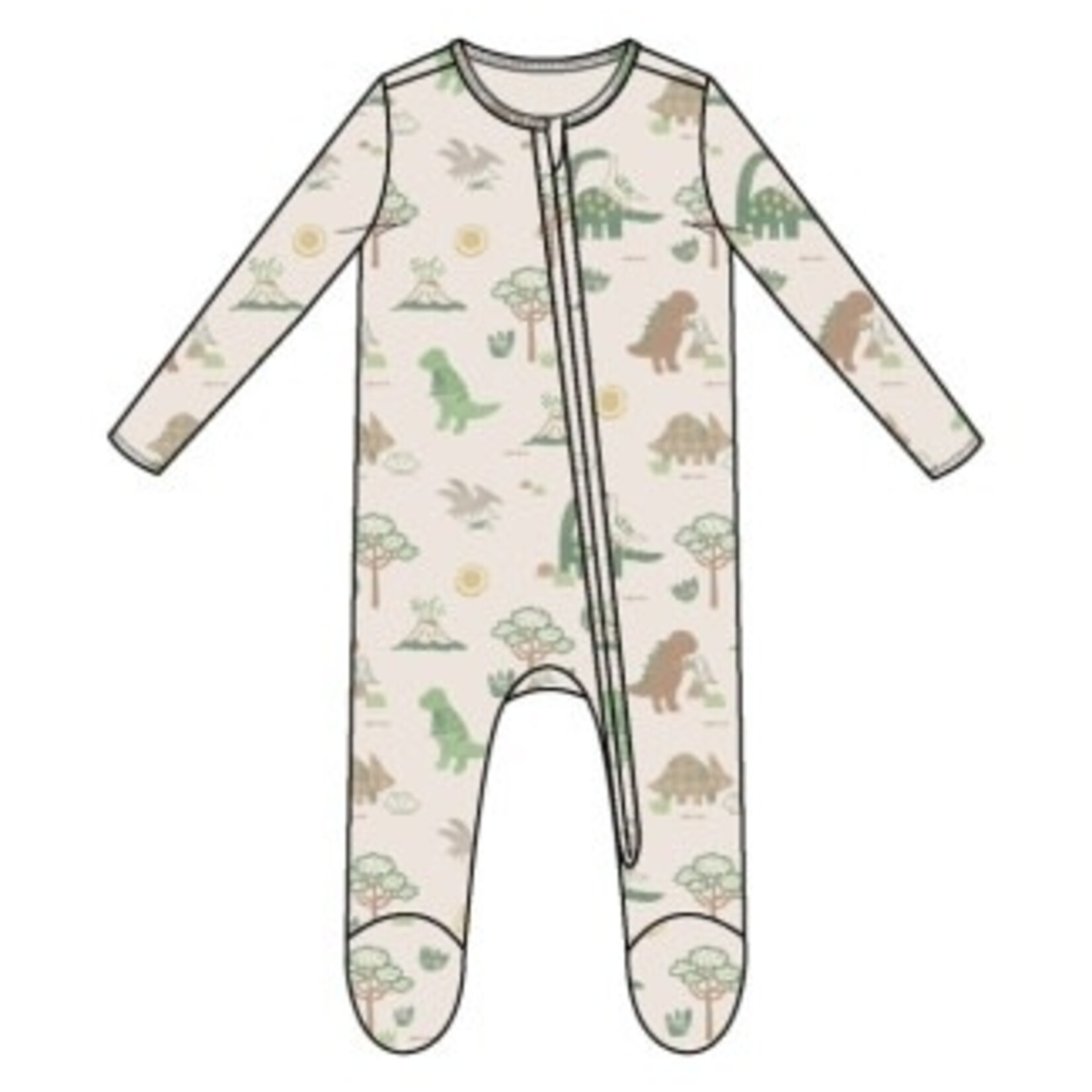 Angel Dear Baby Love Dinos - 2 Way Zipper Footie