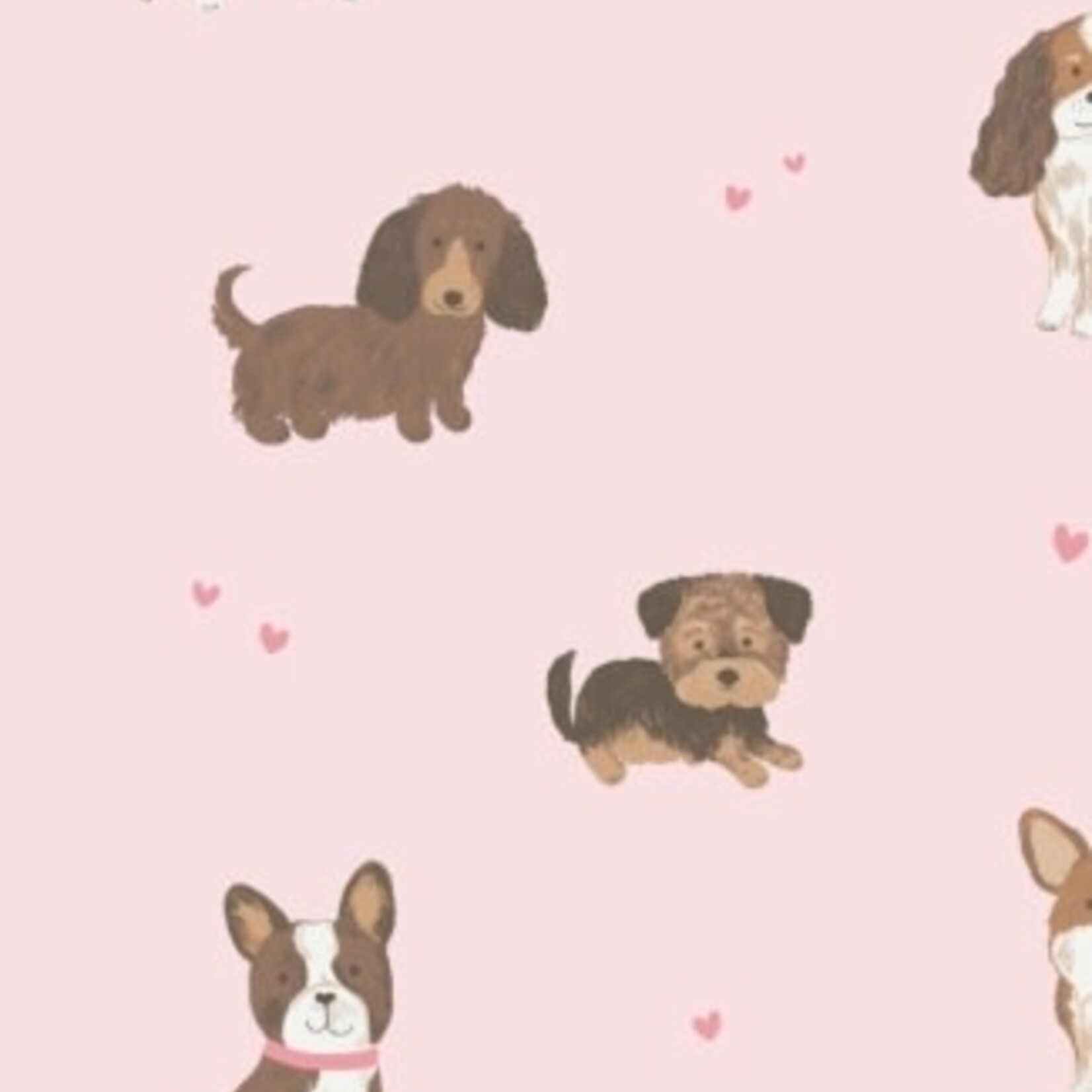 Angel Dear Best Friend Dogs - French Terry - Pink - Drop Sleeve Sweatshirt w/ Embroidered Dog Pocket and Jogger