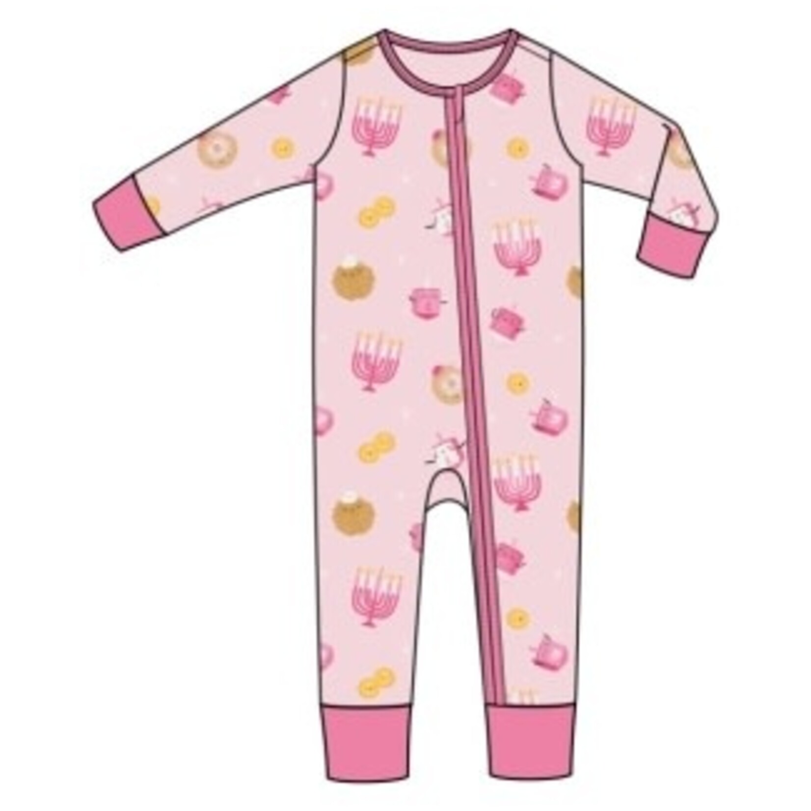 Angel Dear Hanukkah - Pink - 2 Way Zipper Romper