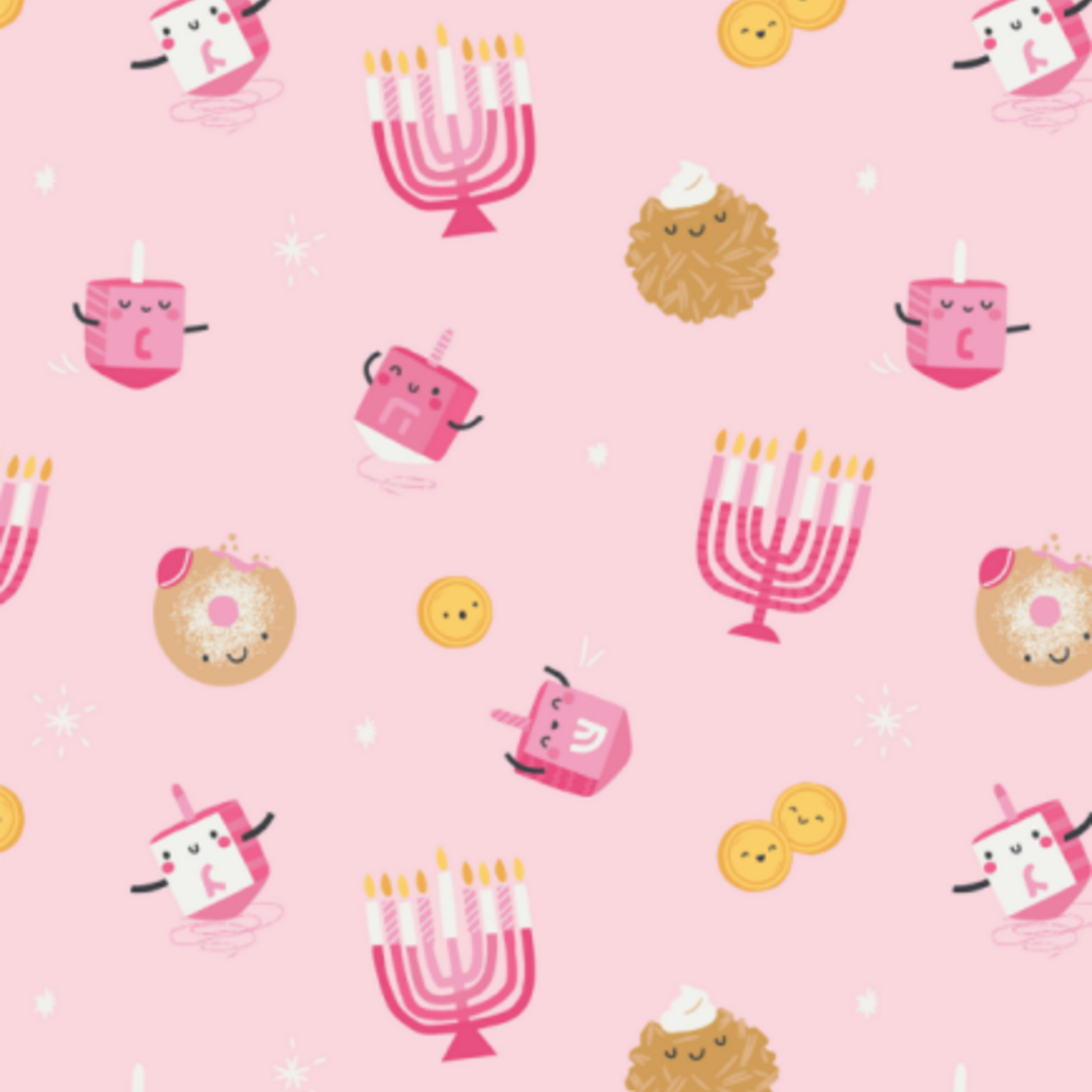 Angel Dear Hanukkah - Pink - 2 Way Zipper Romper