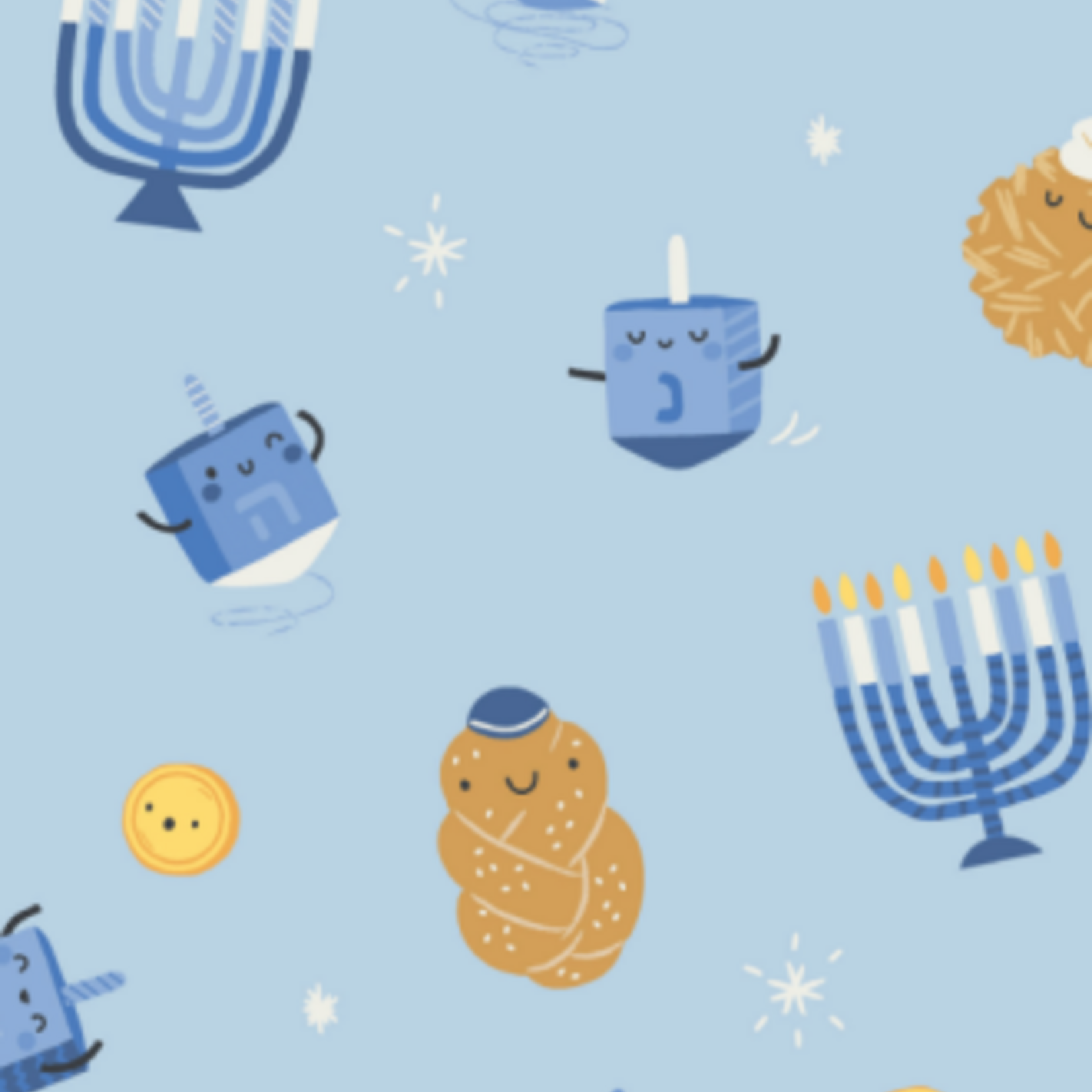 Angel Dear Hanukkah - Blue - 2 Way Zipper Footie