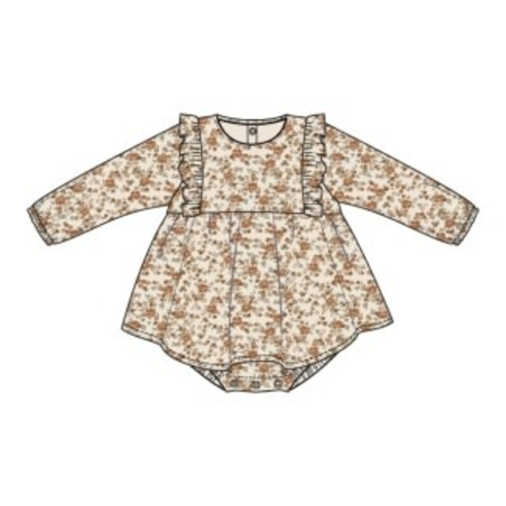 Angel Dear Prairie Calico - Ruffle L/S Bubble W/ Skirt