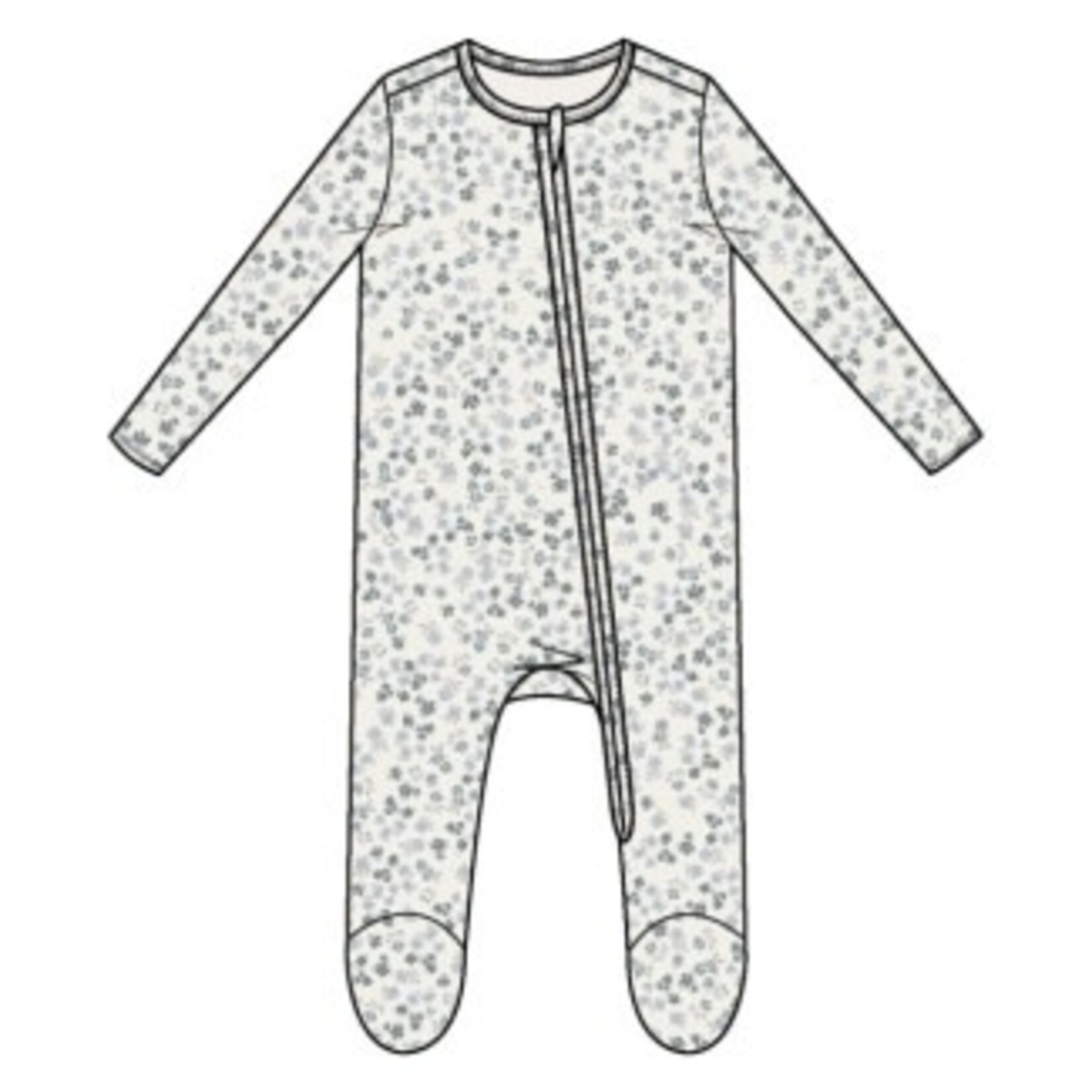 Angel Dear Caroline's Calico - 2 Way Zipper Ruffle Back Footie