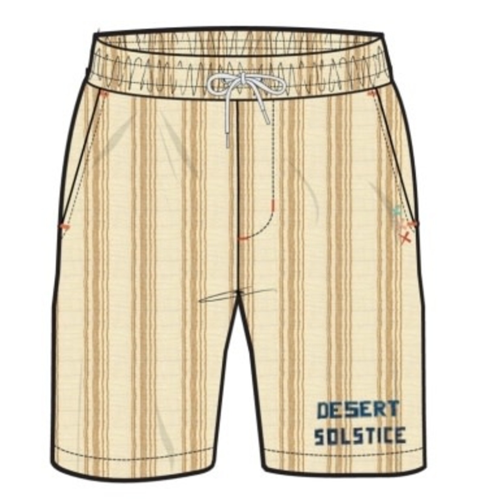 United Legwear PLACED EMBROIDERY STRIPE COTTON SHORTS