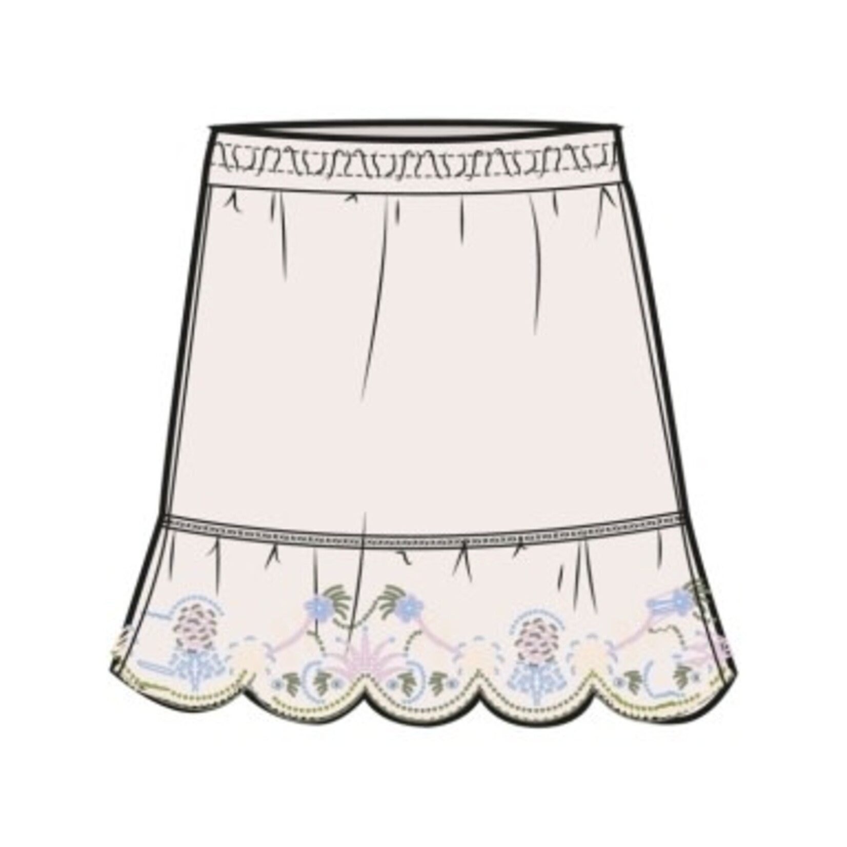 United Legwear EMBROIDERED HEM COTTON SKIRT