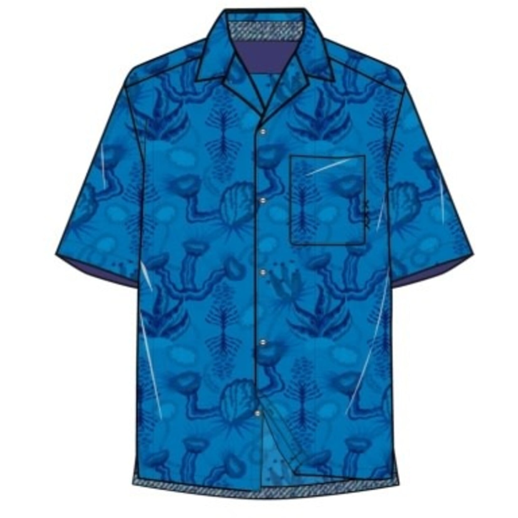 United Legwear ALLOVER PRINT CHAMBRAY SHORTSLEEVE SHIRT