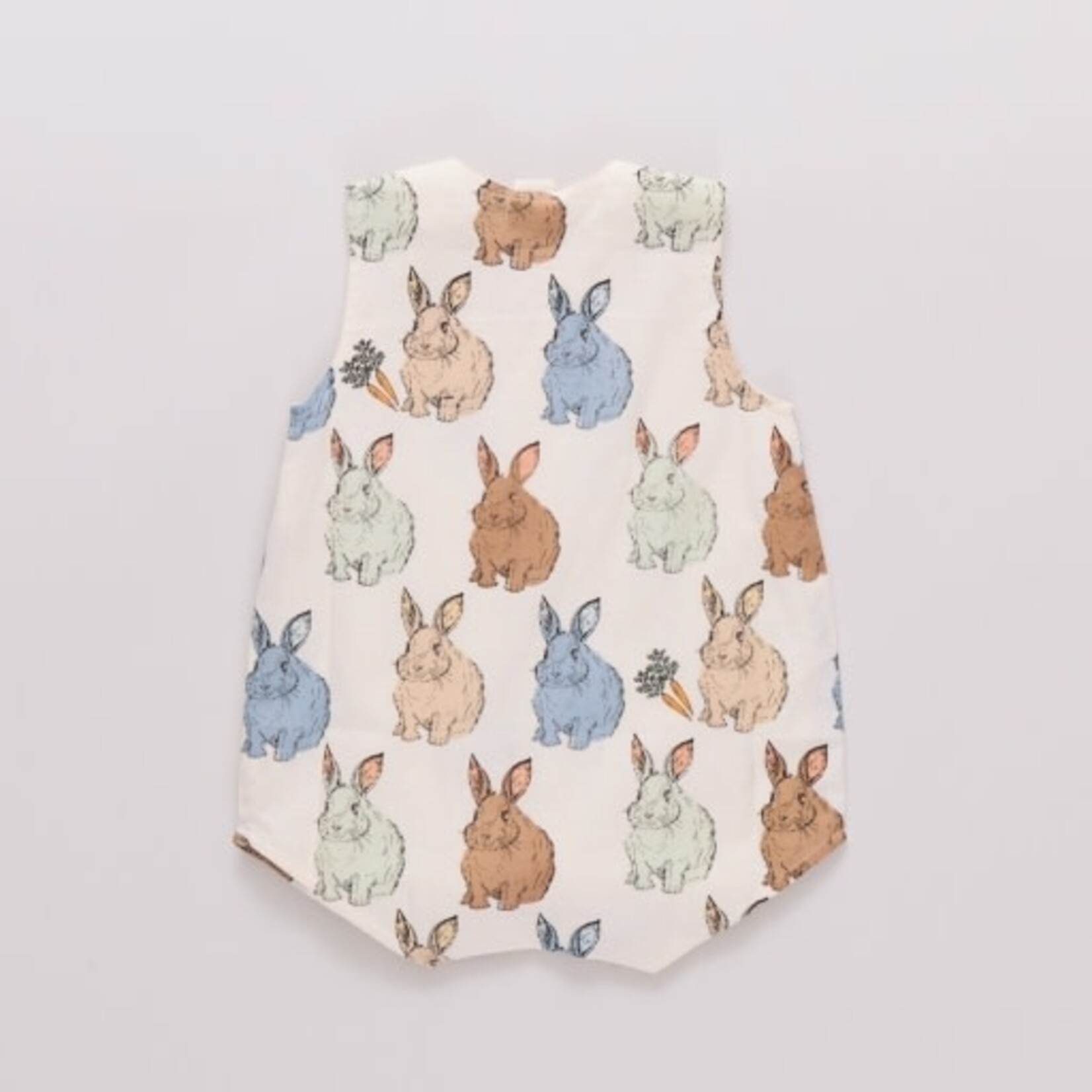 Pink Chicken baby boys noah jumper - blue vintage bunnies